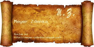 Meyer Zdenka névjegykártya